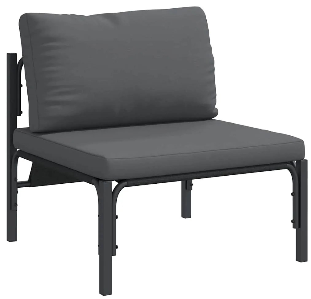 vidaXL Σετ Καναπέ Κήπου με μαξιλάρι 6 pcs Μαύρο Ατσάλι