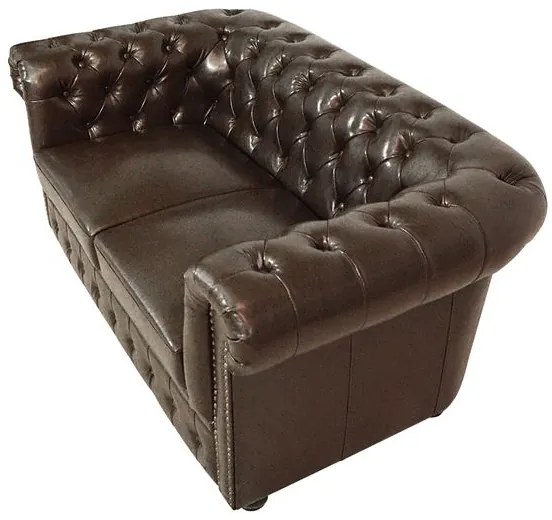 ΚΑΝΑΠΕΣ 2ΘΕΣΙΟΣ T.CHESTERFIELD HM3010.01 ΤΕΧΝΟΔΕΡΜΑ ΣΚΟΥΡΟ ΚΑΦΕ 155x90x73 εκ.