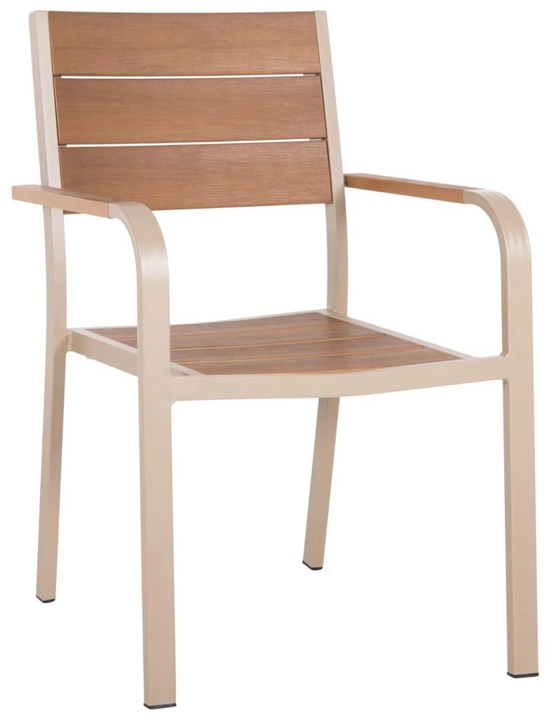 Καρέκλα - Πολυθρόνα SAGA C5127.04 Αλουμινίου Σαμπανί με Polywood 55x52x86Yεκ. 55x52x86 εκ.