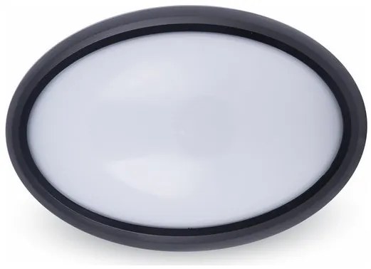 LED V-TAC Φωτιστικό Πλαφονιέρα 8W Οβάλ Μαύρο Θερμό Λευκό