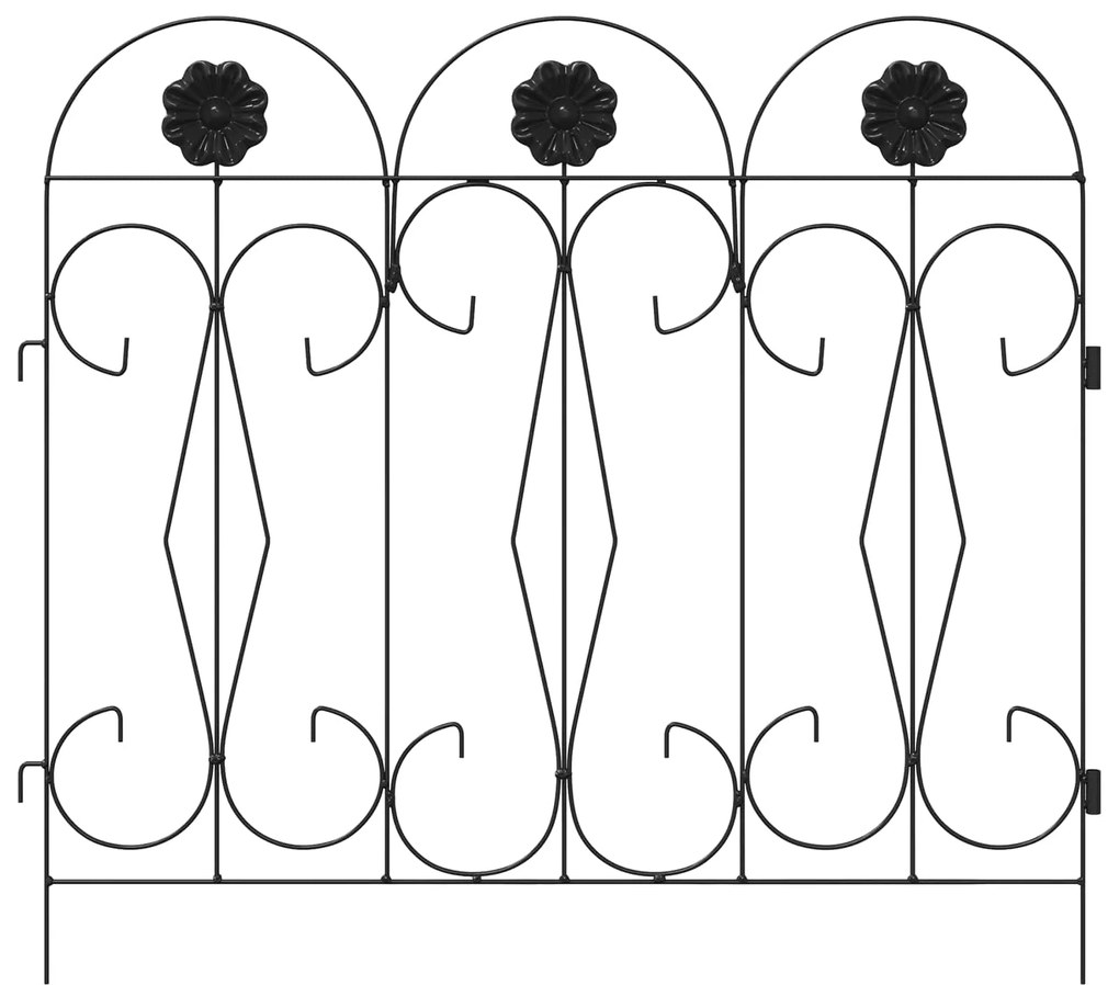 vidaXL Φράχτης Κήπου Καφασωτά Μαύρο 305,5 x 55,5 x 0,3 εκ