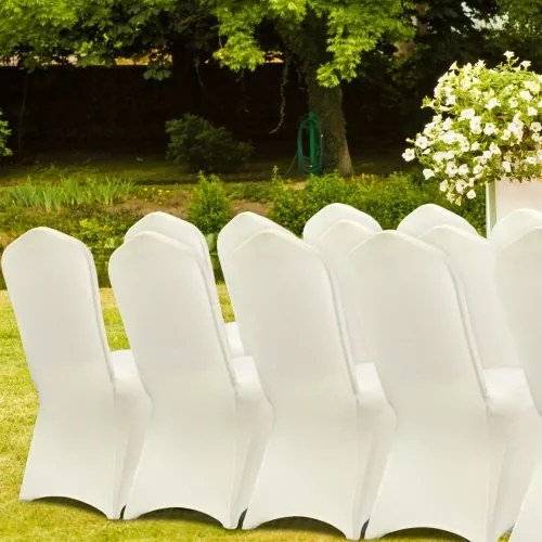 100pcs Stretch Spandex Folding Chair Covers Ivory Color Party Easy Clean