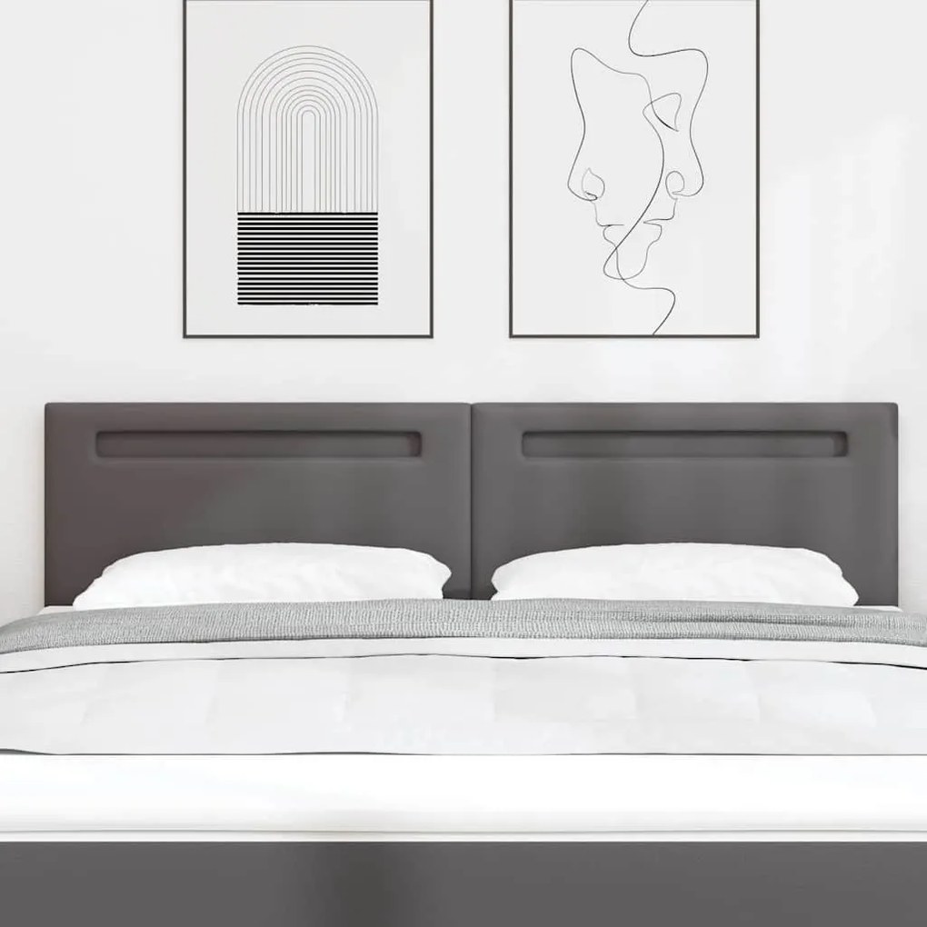 vidaXL Κεφαλάρι Επιτοίχιο με κεφαλάρι Γκρι 180 cm PVC