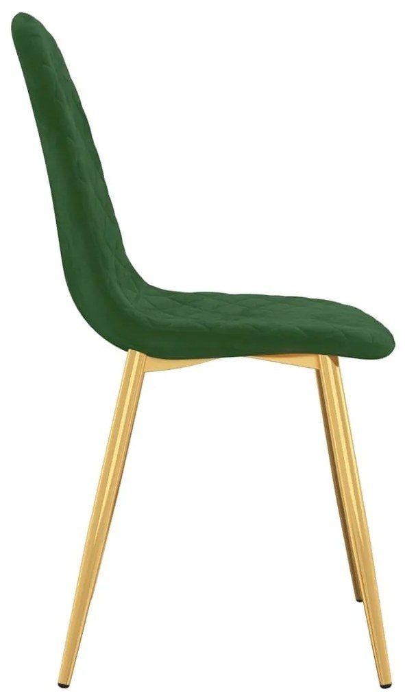 Καρέκλες Τραπεζαρίας 6 τεμ. Σκούρο Πράσινο Βελούδινες - Πράσινο
