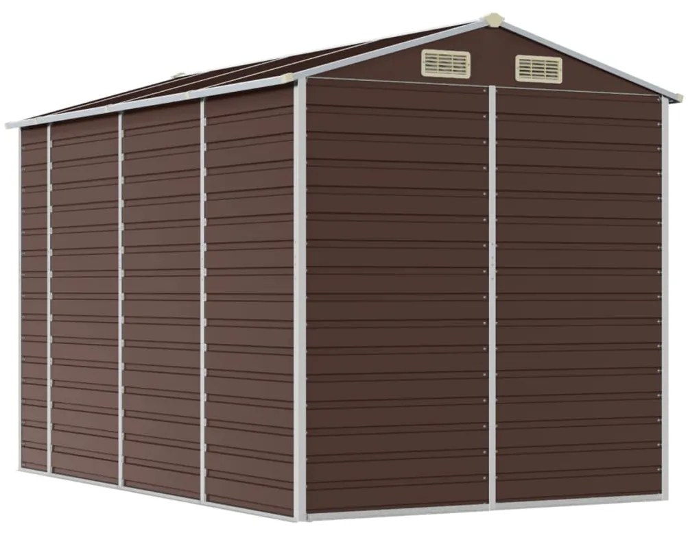 vidaXL Αποθήκη Κήπου Καφέ 191 x 300 x 198 εκ. από Γαλβανισμένο Ατσάλι
