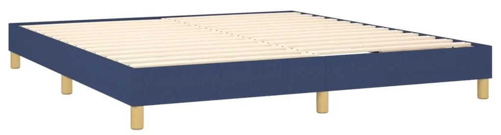 vidaXL Κρεβάτι Boxspring με Στρώμα Μπλε 160x200 εκ. Υφασμάτινο