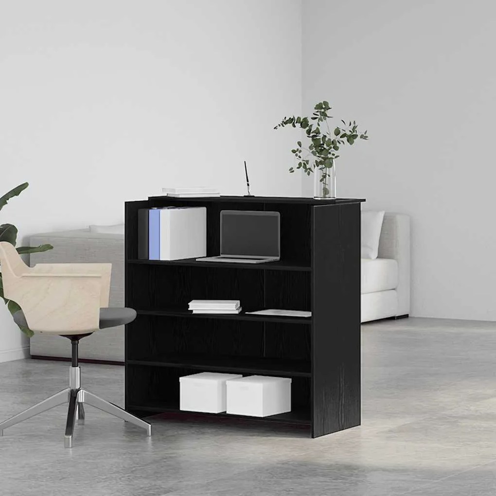 vidaXL Γραφείο υποδοχής Μαύρο Δρυς 100x50x103,5 εκ. Επεξεργασμένο Ξύλο