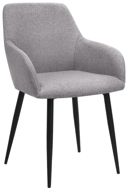 Πολυθρόνα τραπεζαρίας Monica Megapap ανοιχτό μπεζ ύφασμα - μεταλλικό μαύρο πόδι 54x57x84εκ.