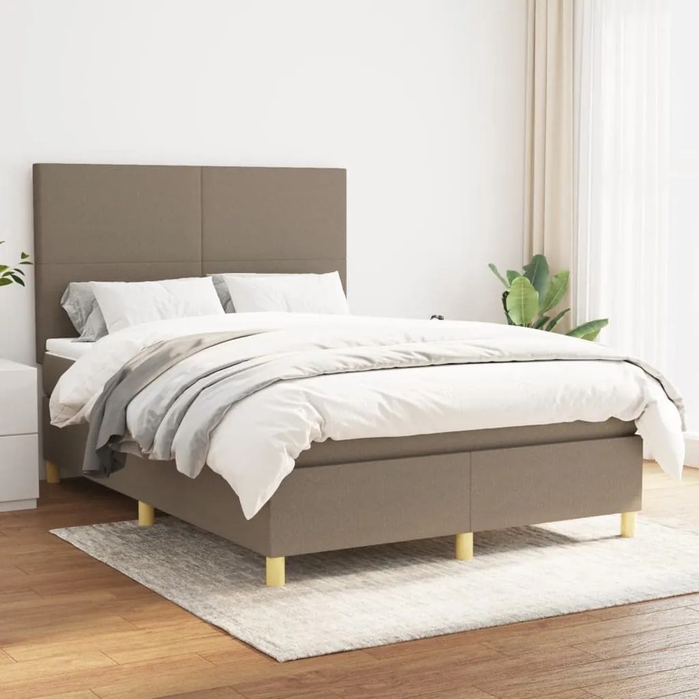 ΚΡΕΒΑΤΙ BOXSPRING ΜΕ ΣΤΡΩΜΑ TAUPE 140X200 ΕΚ. ΥΦΑΣΜΑΤΙΝΟ 3142181