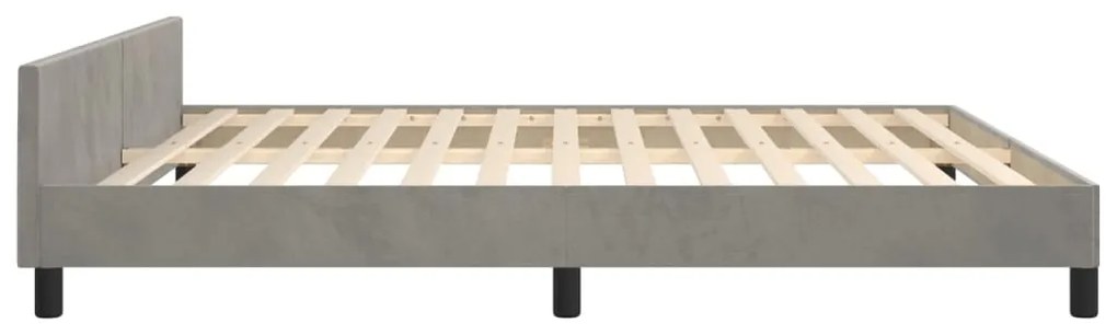 vidaXL Πλαίσιο Κρεβατιού με Κεφαλάρι Αν. Γκρι 180x200 εκ. Βελούδινο