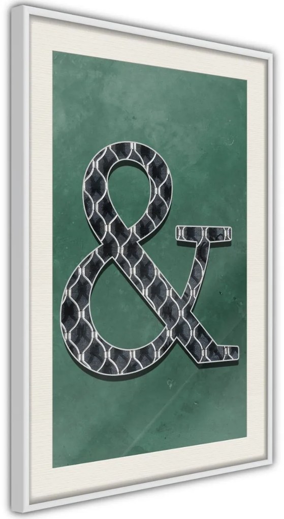 Αφίσα - Ampersand on Green Background - 20x30 - Χρυσό - Χωρίς πασπαρτού