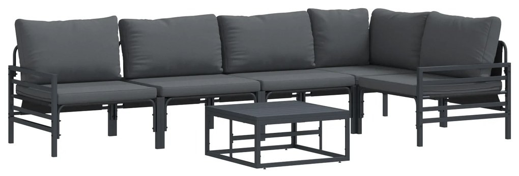 vidaXL Σετ Καναπέ Κήπου 6 pcs Ανθρακί Ατσάλι