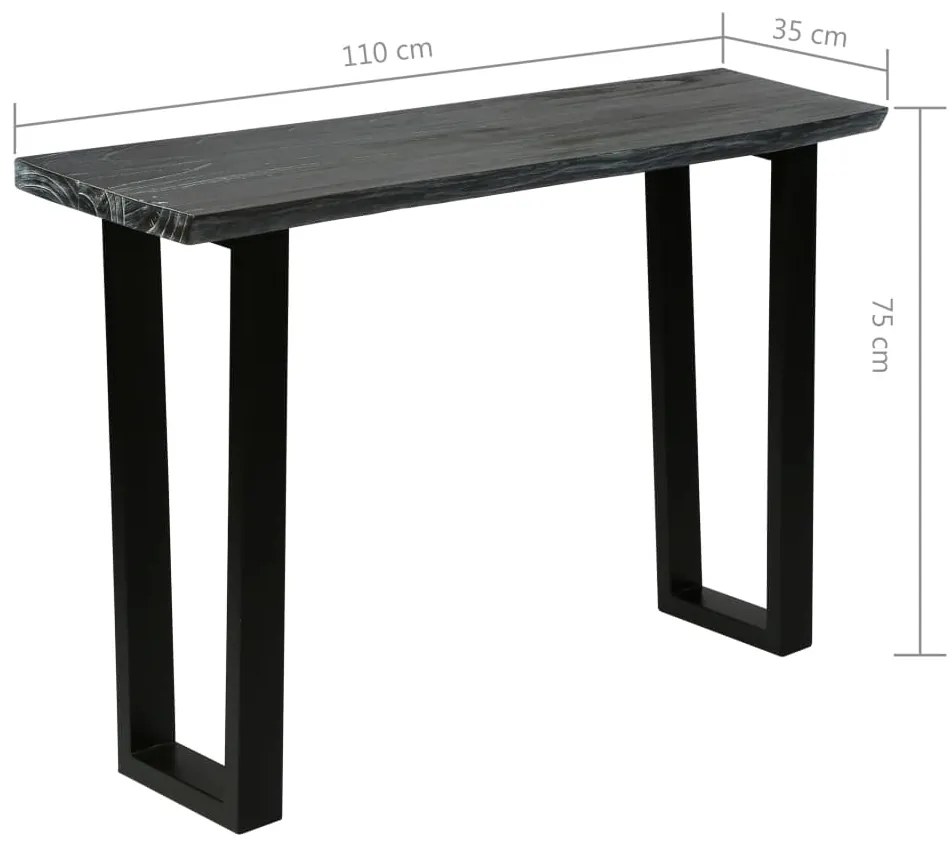 vidaXL Τραπέζι Κονσόλα Γκρι 110 x 35 x 75 εκ. από Μασίφ Ξύλο Mindi