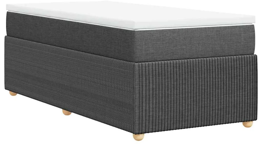 vidaXL Κρεβάτι Boxspring με Στρώμα Σκούρο Γκρι 80x200 εκ. Υφασμάτινο