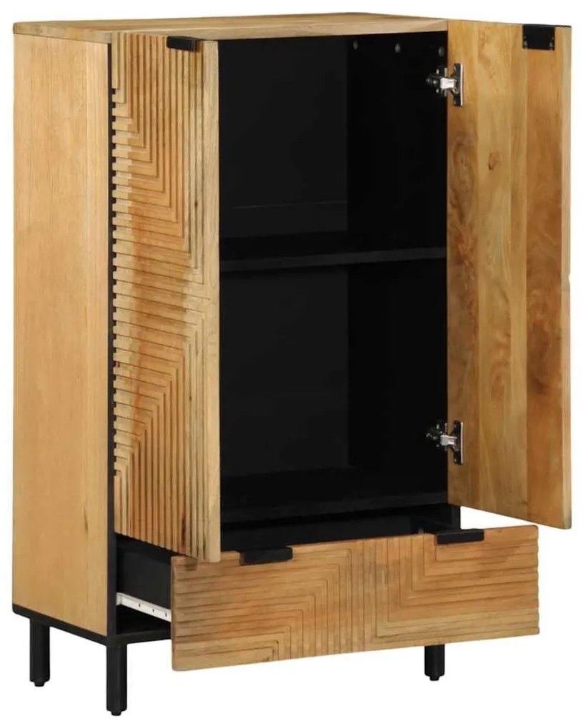 Highboard καφέ 60x33x100 cm μασίφ ξύλο Mango - Καφέ