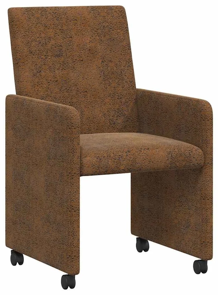 vidaXL Καρέκλες Φαγητού με Ρόδες με τροχούς 2 pcs Καφέ 57 x 66 x 94 εκ