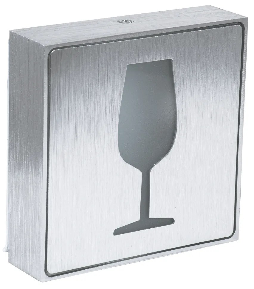 GloboStar® SENSATI 75662 Φωτιστικό Τοίχου Ένδειξης GLASS OF WINE LED 1W AC 220-240V IP20 - Σώμα Αλουμινίου - Μ11 x Π11 x Υ3cm - Πορτοκαλί