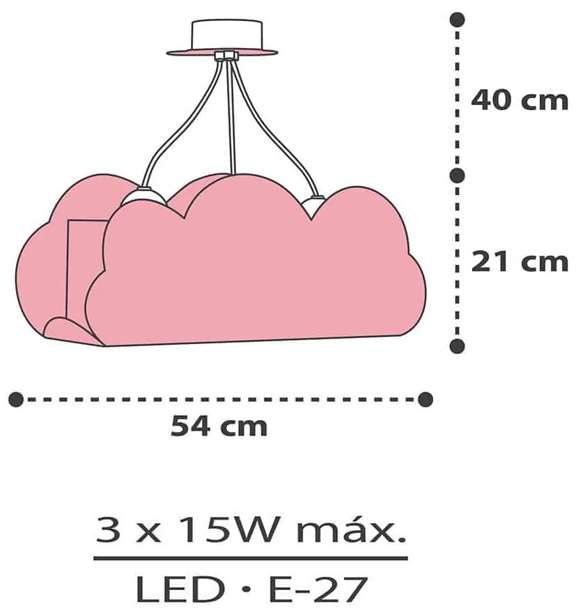 Clouds Pink κρεμαστό τρίφωτο οροφής (41410[S]) - 41410S