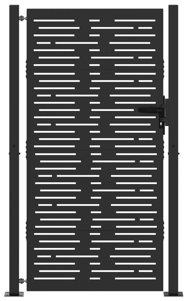 vidaXL Πύλη Κήπου Μαύρο 105 x 200 cm Ατσάλι με Επικάλυψη Πούδρας