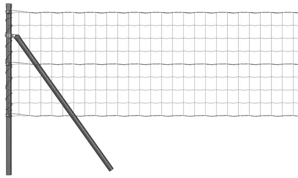 vidaXL Φράχτης με Στήλες. Γκρι 0.8 x 25 m Ατσάλι