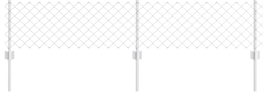 vidaXL Φράχτης αλυσίδας με 10 U Posts Ασημί 0.4x10 m Χάλυβας