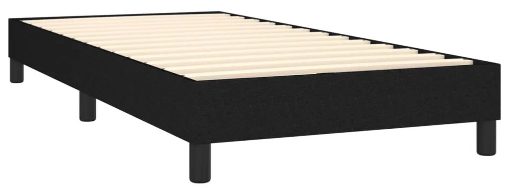 vidaXL Κρεβάτι Boxspring με Στρώμα Μαύρο 90x190 εκ.Υφασμάτινο