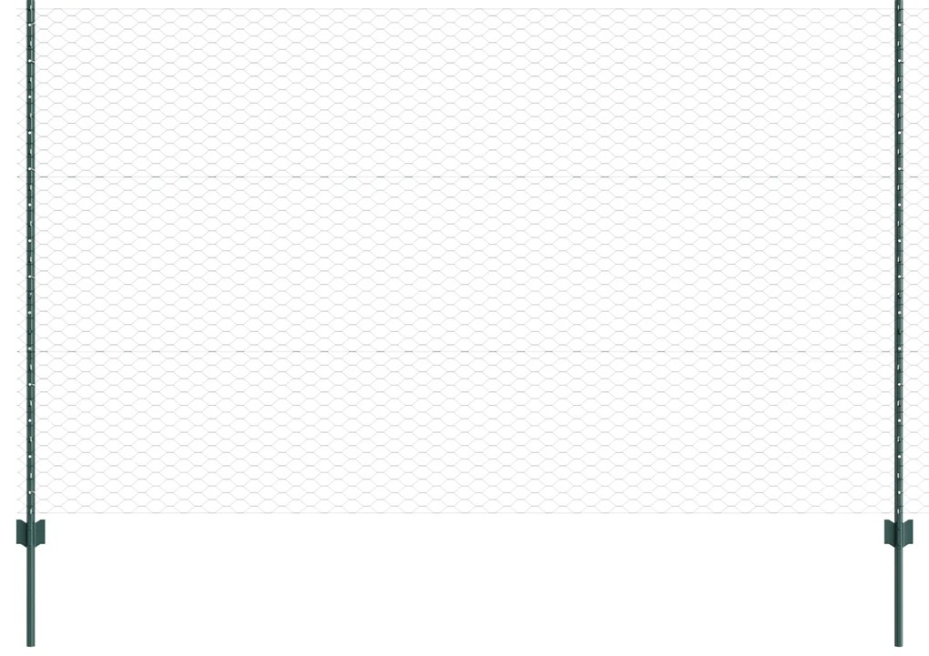 vidaXL Πόρτες Φράχτη 11 τεμ U-Channel Πράσινος 140 cm Ατσάλι