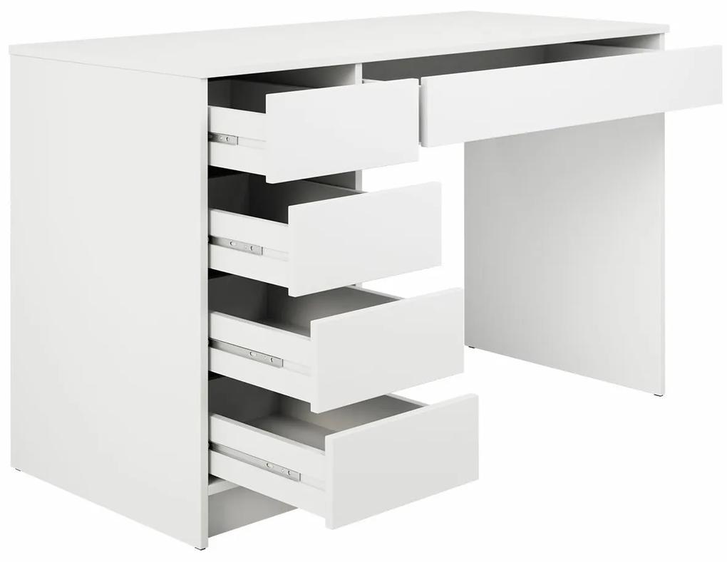Τραπέζι γραφείου Comfivo 312, Με συρτάρια, Αριθμός συρταριών: 5, 75x120x55cm, 38 kg, Άσπρο | Epipla1.gr
