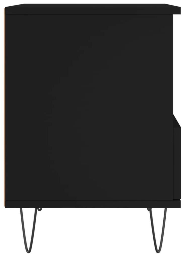 Κομοδίνο Μαύρο 40 x 35 x 50 εκ. από Επεξεργασμένο Ξύλο - Μαύρο
