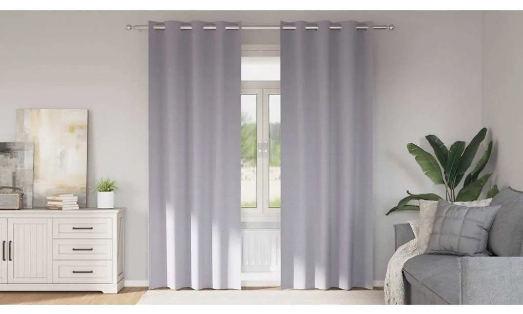 vidaXL Κουρτίνες 2 pcs Μεταλλικό Γκρι 245 x 140 εκ. Πολυεστέρας