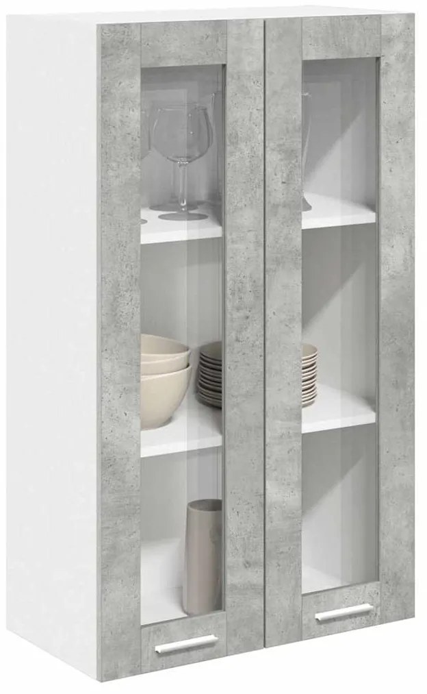 vidaXL Κρεμαστό ντουλάπι με πόρτα Σκυρόδεμα Γκρι 60 x 31 x 100 εκ.