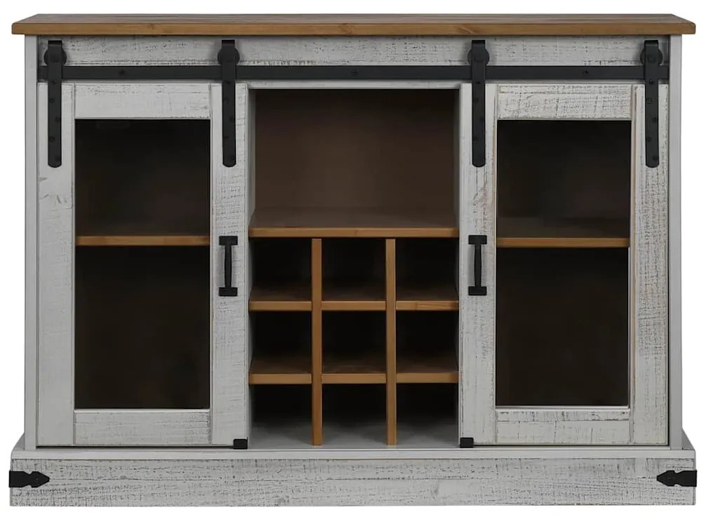 vidaXL Sideboard HALDEN 2 συρόμενες πόρτες Λευκό 112x40x80 cm