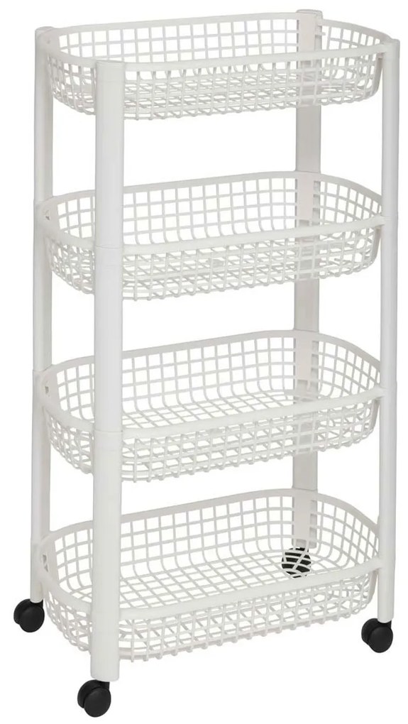 Τρόλεϊ/Ραφιέρα 4 Θέσεων (46.5x25.5x79) F-V Basket Trolley White 189990B