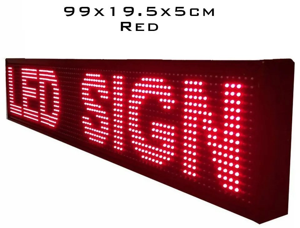 LED Κυλιόμενη Πινακίδα Wifi με Κόκκινο Φωτισμό Μονής Όψης 50-60Hz 220V 99x19x5cm 17959012