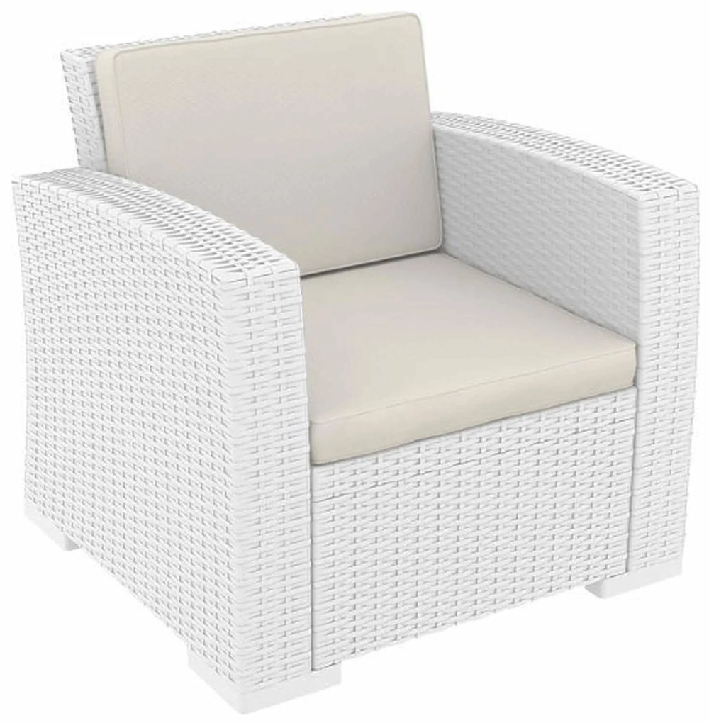 Μαξιλάρι Πλάτης Monaco White 53-0171 58X39X7cm Siesta Ύφασμα