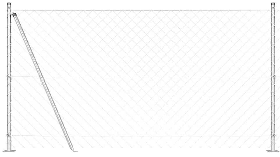 vidaXL Στύλος Περιφράξεων Ασημί 10 x 1,2 μ (60 x 60 χιλιοστά πλέγμα)