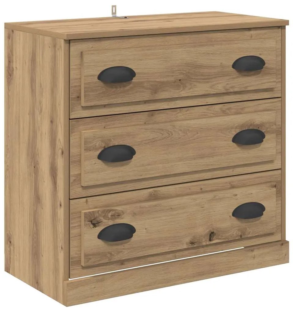 vidaXL Παραδοσιακά Πλευρικά Έπιπλα με συρτάρι 3 pcs Παλιό Ξύλο