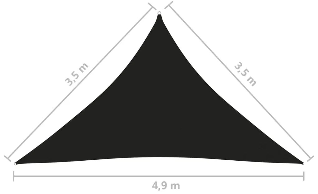 Πανί Σκίασης Τρίγωνο Μαύρο 3,5 x 3,5 x 4,9 μ. από Ύφασμα Oxford - Μαύρο