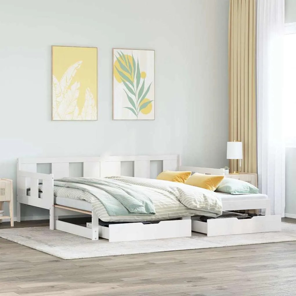 vidaXL Καναπές Κρεβάτι Συρόμενος Χωρίς Στρώμα 80x200 εκ. &amp; Συρτάρια