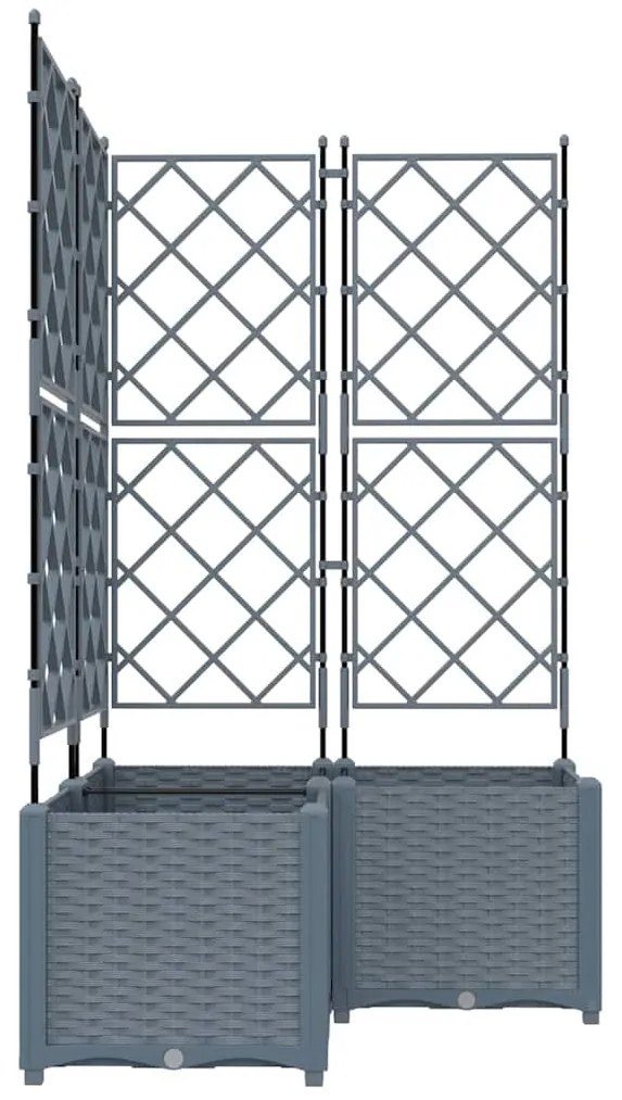 vidaXL Κηποτινάκι με Τρέλα 3 pcs Ανοιχτό γκρι 80 x 80 x 143 εκ. PP