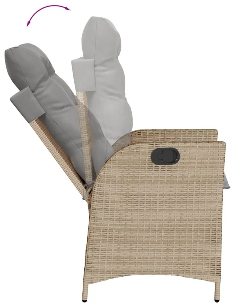 vidaXL Σετ Τραπεζαρίας Κήπου 9 τεμ. Μπεζ Συνθετικό Ρατάν με Μαξιλάρια