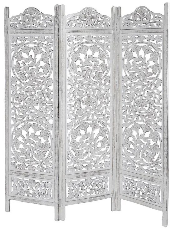 Παραβάν DKD Home Decor Λευκό Ξύλο από Μάνγκο Ξύλο MDF 150 x 2 x 180 cm