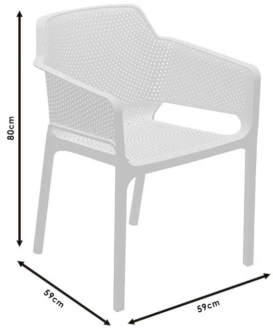 Πολυθρόνα Integral PP λευκό 59x59x80 εκ.