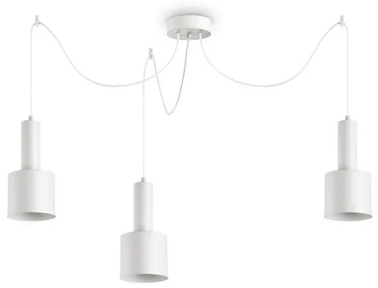 Κρεμαστό Φωτιστικό Οροφής 3xE27 Λευκό Holly 231587 Ideal Lux 231587