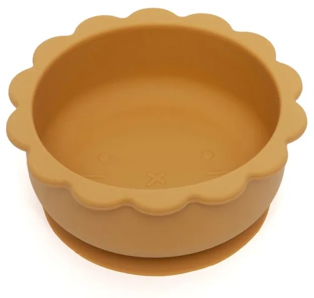 Μπωλ Σιλικόνης Με Βεντούζα Lion Ochre 12x11x5εκ. Petit Monkey PTM-SB6