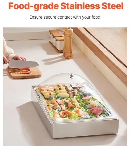 VEVOR Countertop Food Serving Display Container Condiment Dispenser with Lid