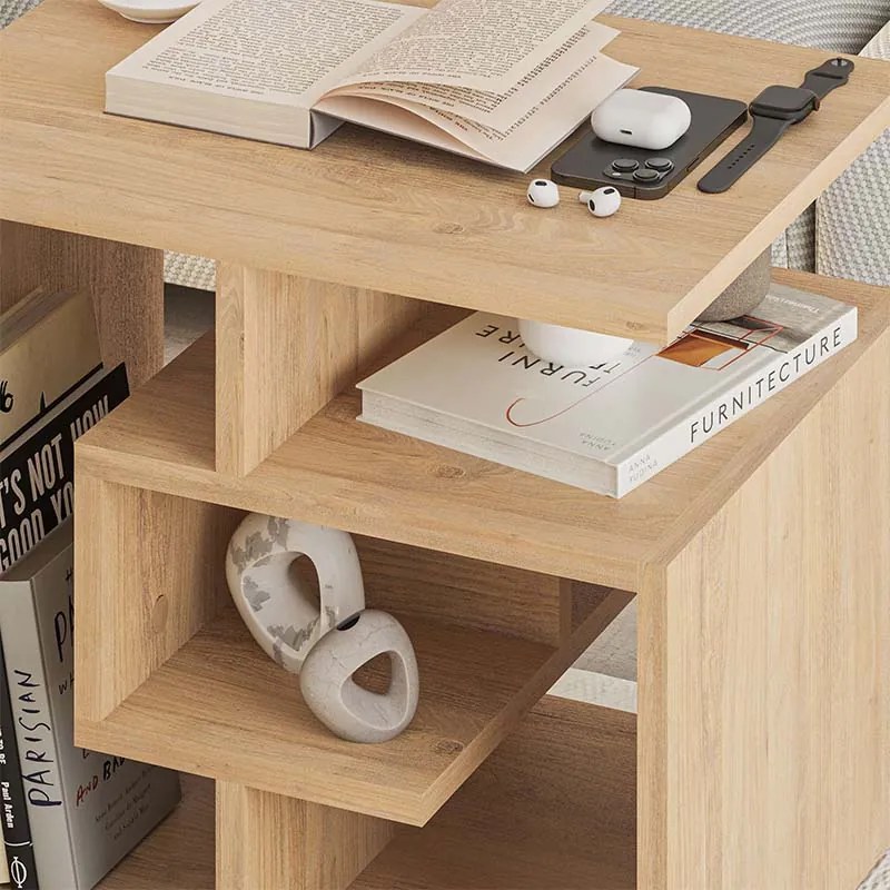 Τραπεζάκι βοηθητικό Labirent Megapap χρώμα sapphire oak 54x40x45εκ.