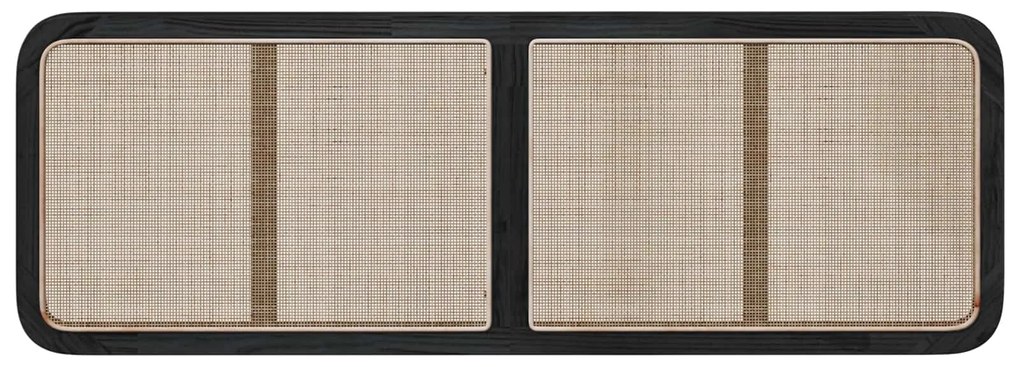 vidaXL Κεφαλάρι με κεφαλάρι Μαύρο 160 x 55 x 3 εκ. Ρατάν