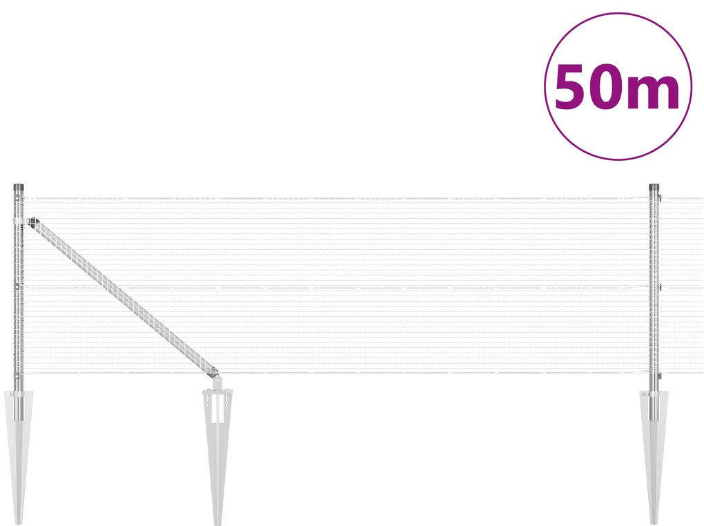 vidaXL Σίδερο Καλωδίων με 13 Αγκύρες 0.4x50 μ Γαλβανισμένο Ατσάλι