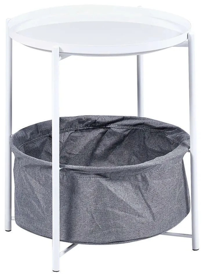 Τραπεζάκι Βοηθητικό HM9472.02 Φ42x52cm White-Grey Metal, Fabric